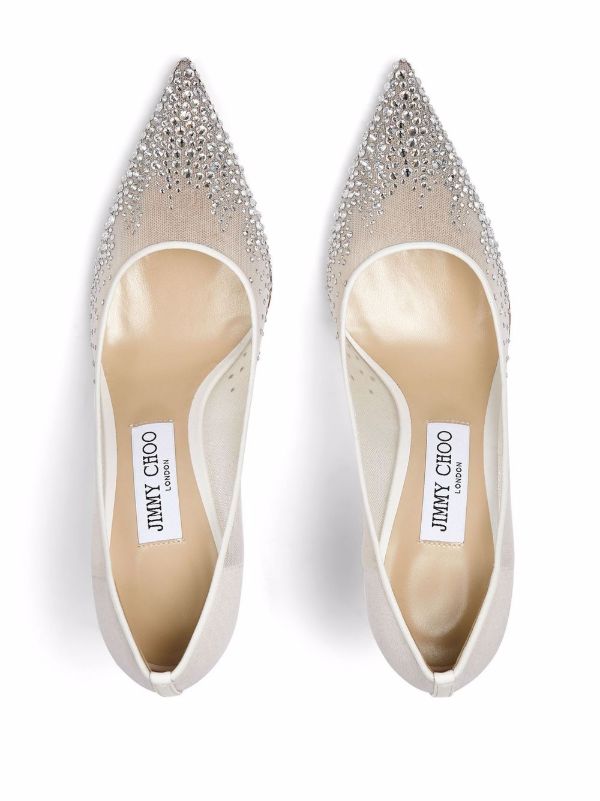 Jimmy Choo Love 85mm パンプス | ホワイト | FARFETCH JP