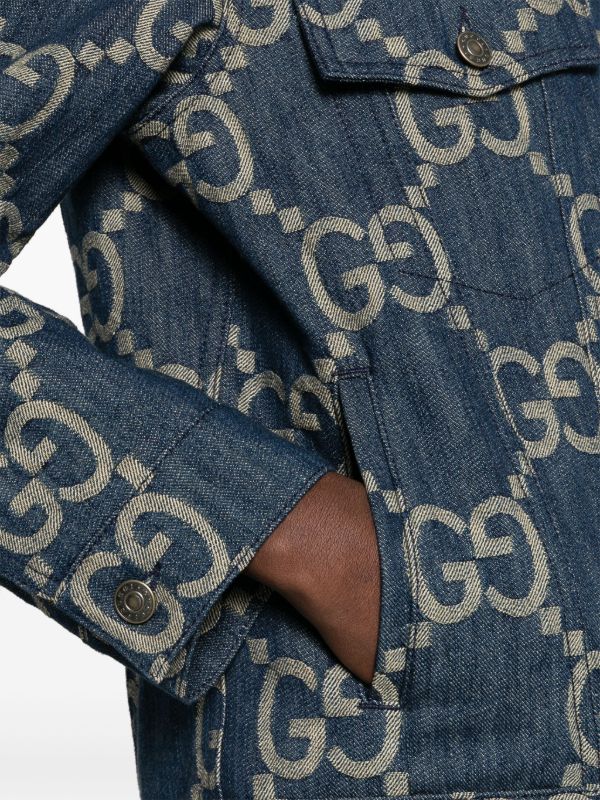 Gucci ジャンボ GG デニムジャケット | ブルー | FARFETCH JP