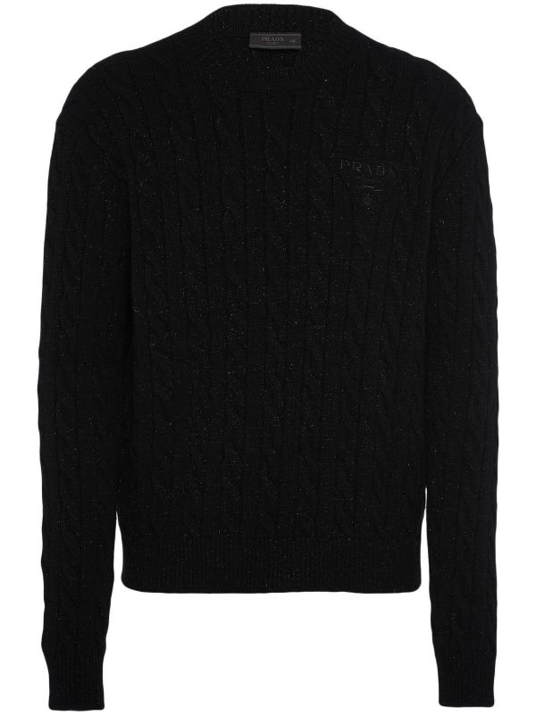 Prada ケーブルニット セーター | ブラック | FARFETCH JP