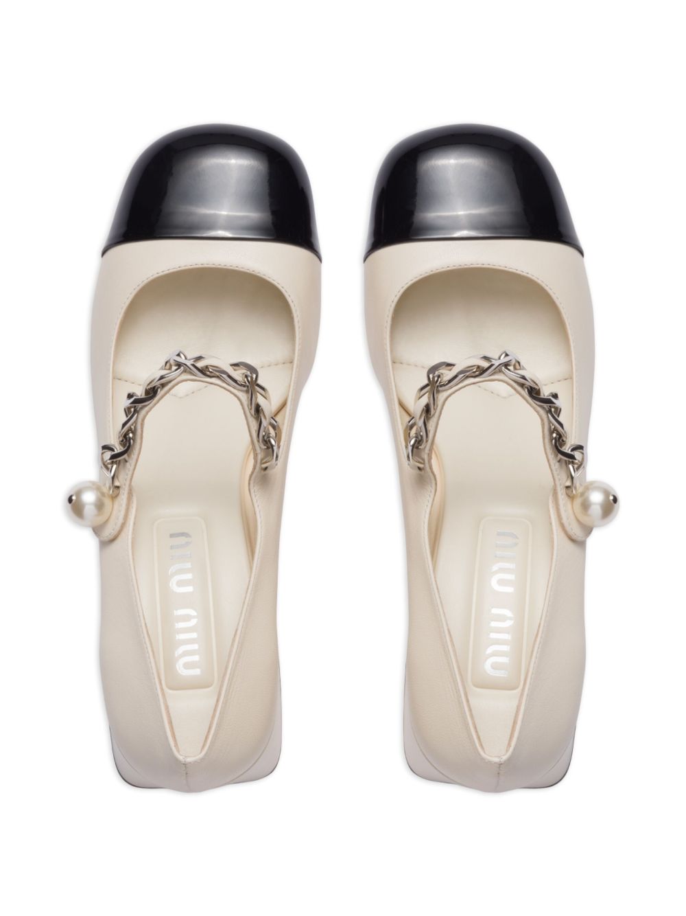Miu Miu 70mm chain-strap Pumps | Neutrals | FARFETCH