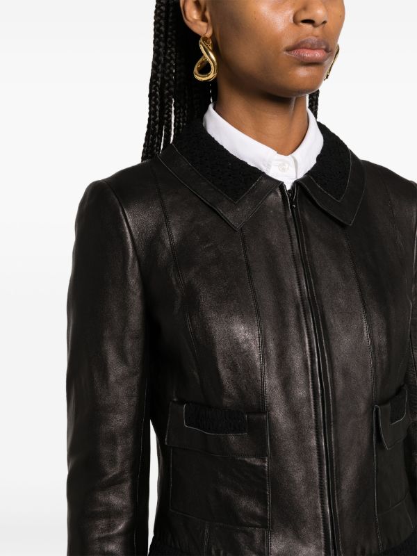 CHANEL Pre-Owned 2004 レザージャケット | ブラック | FARFETCH JP