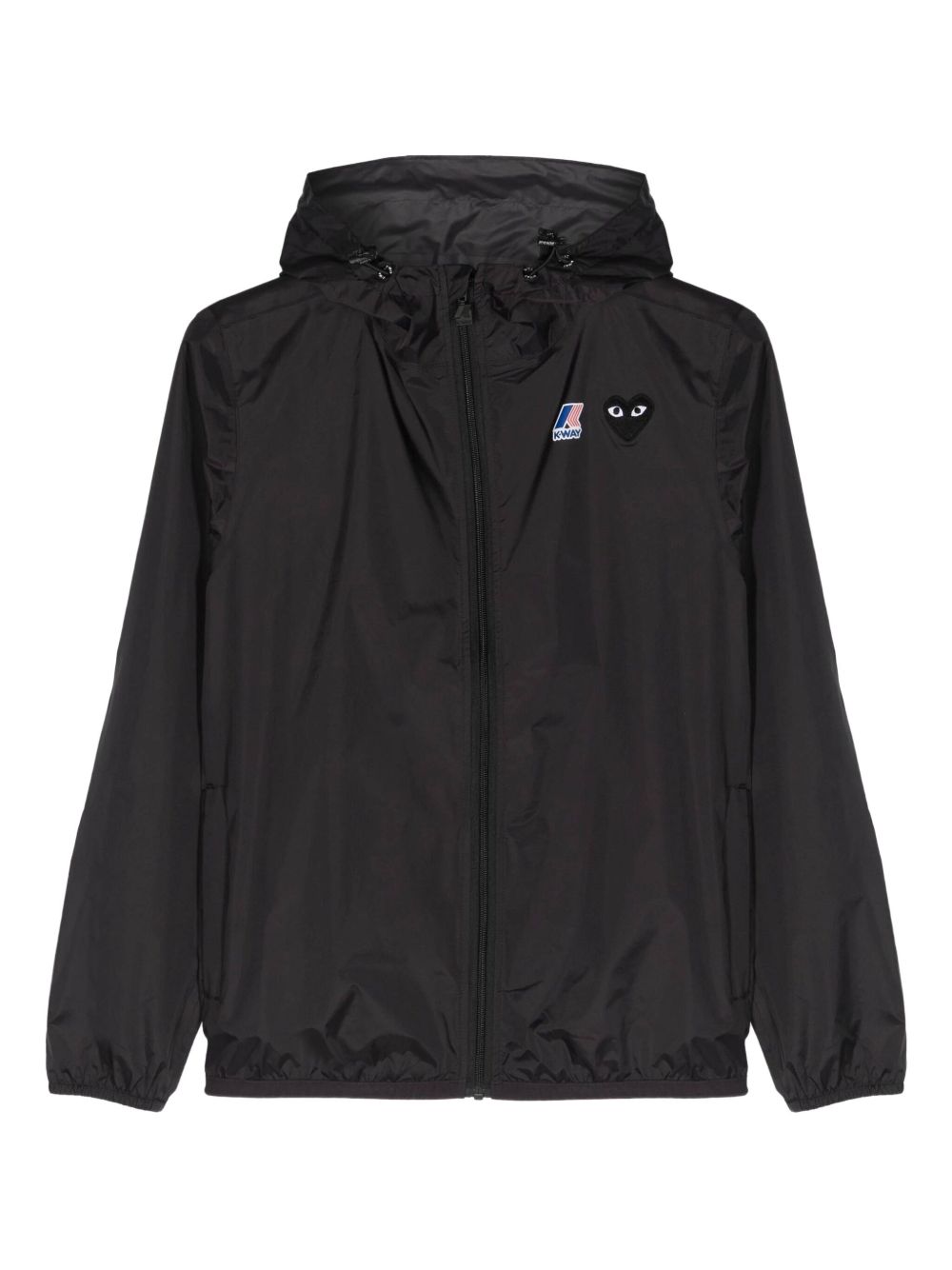 Comme Des Garçons Play x K-Way Zipped Hooded Jacket | Black | FARFETCH