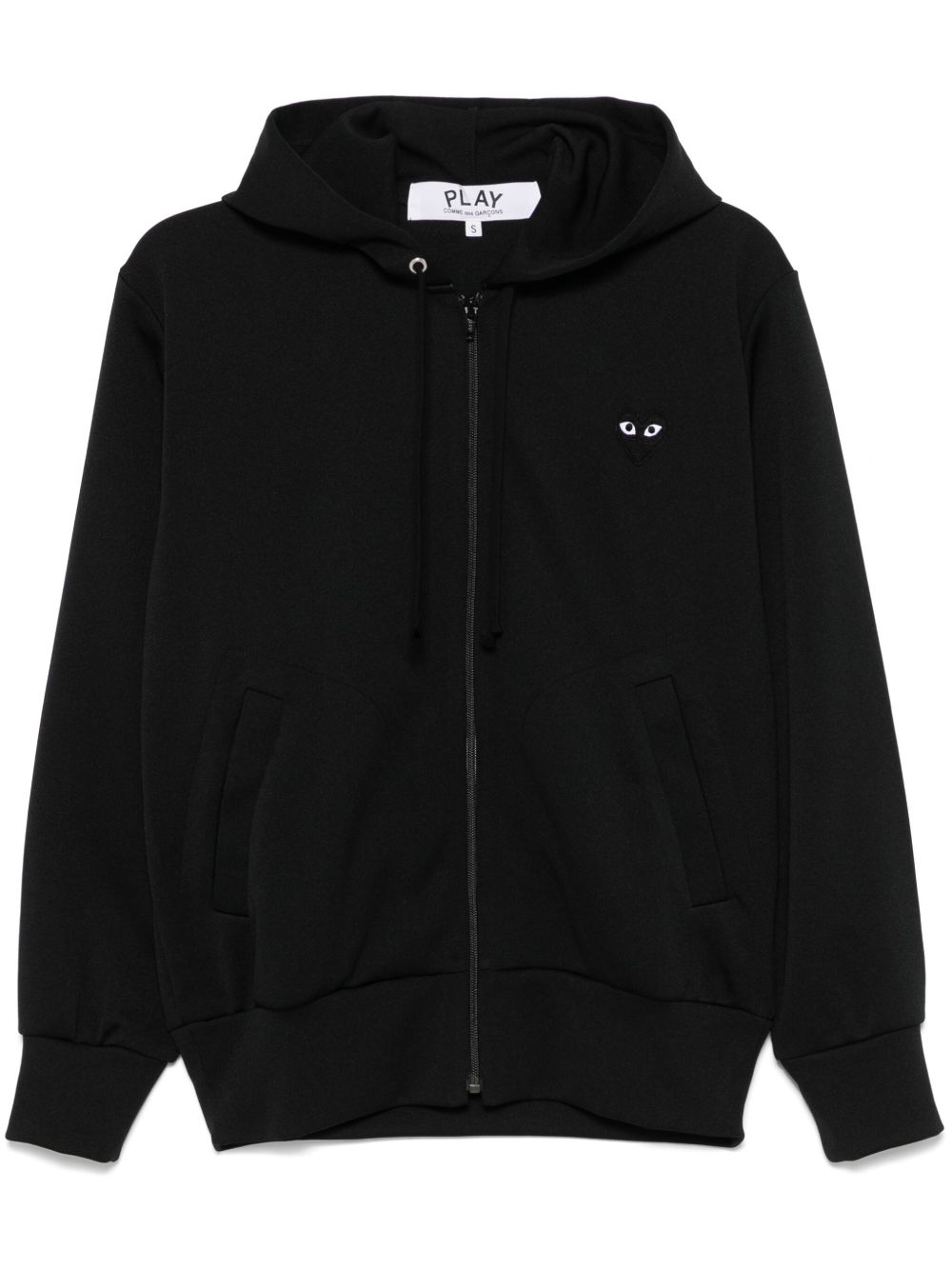 Comme Des Garçons Play heart-patch zip-up Hoodie | Black | FARFETCH
