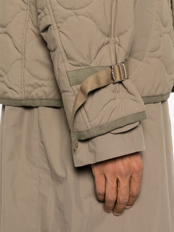 Sacai レイヤード コート | グリーン | FARFETCH JP