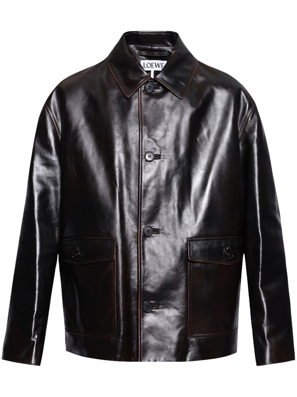 LOEWE Nappa Leather Jacket | Brown | FARFETCH