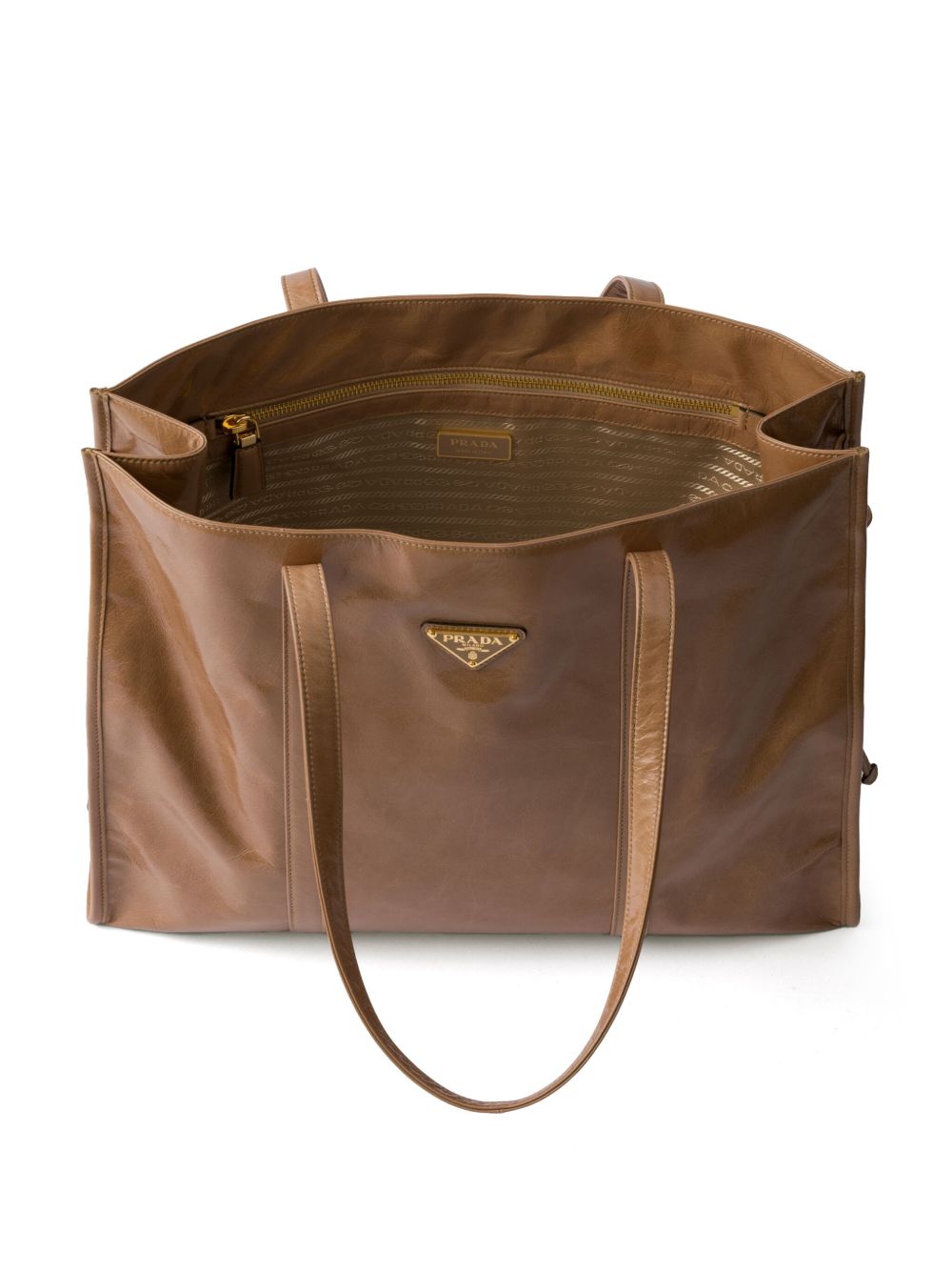 Prada レザー トートバッグ | ブラウン | FARFETCH JP