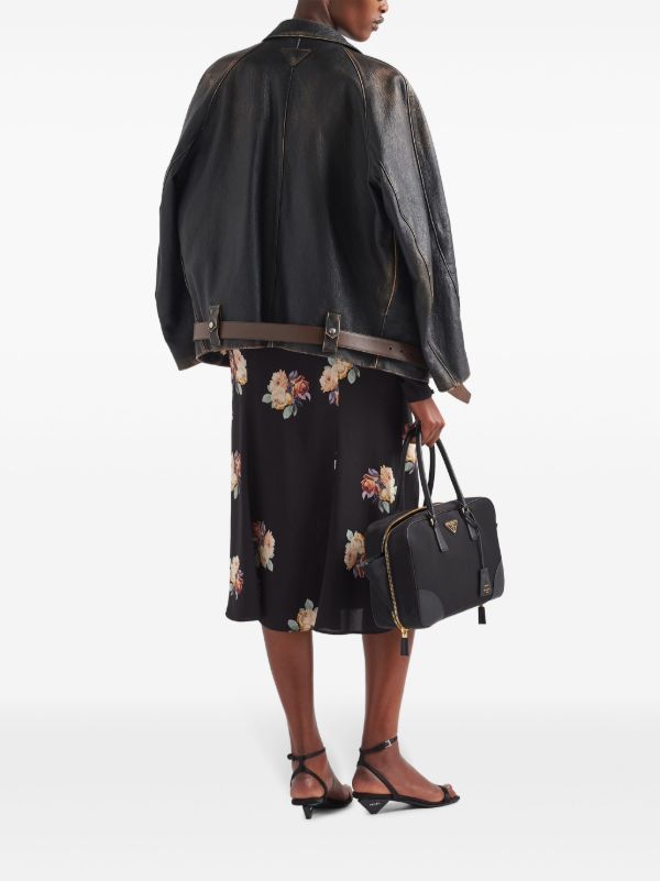 Prada レザージャケット | ブラック | FARFETCH JP