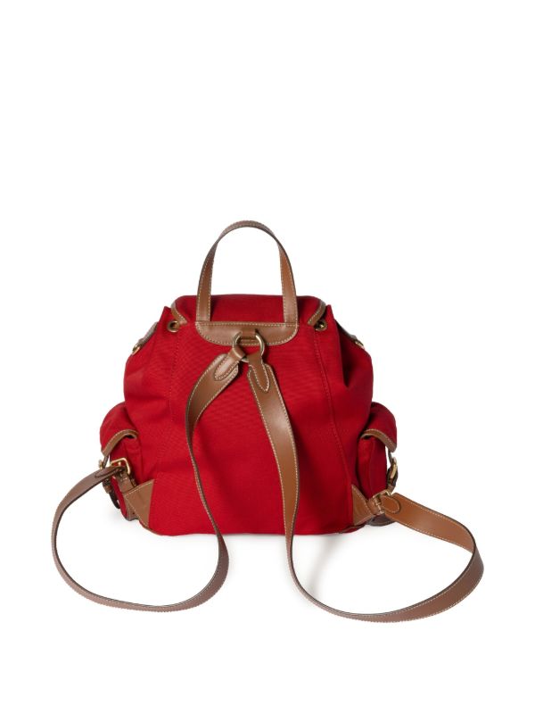Miu Miu logo-lettering Backpack | Red | FARFETCH