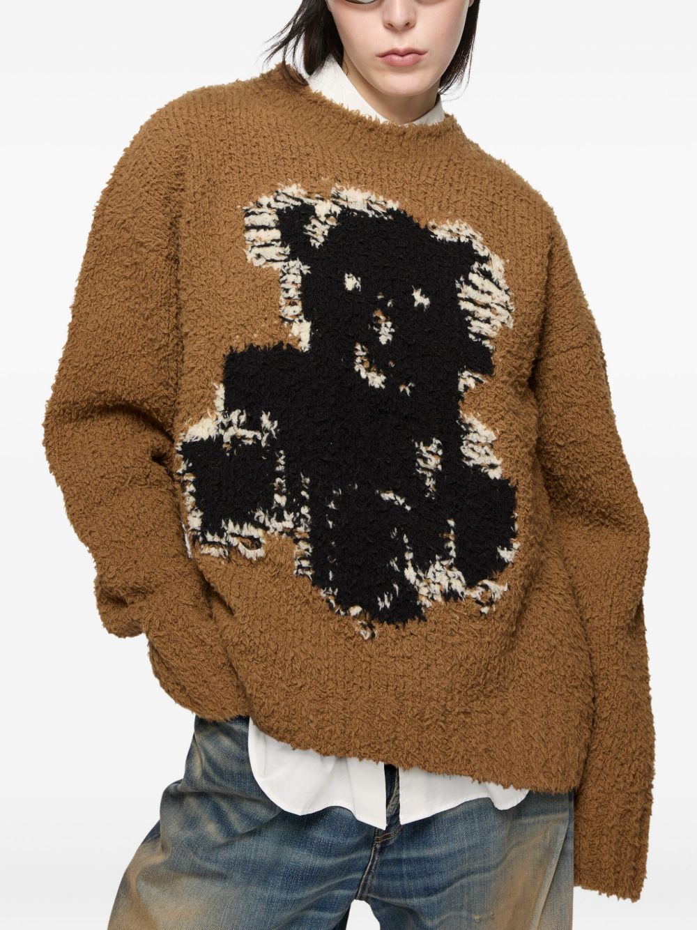 Acne Studios teddy-bear long-sleeve Sweater | Brown | FARFETCH