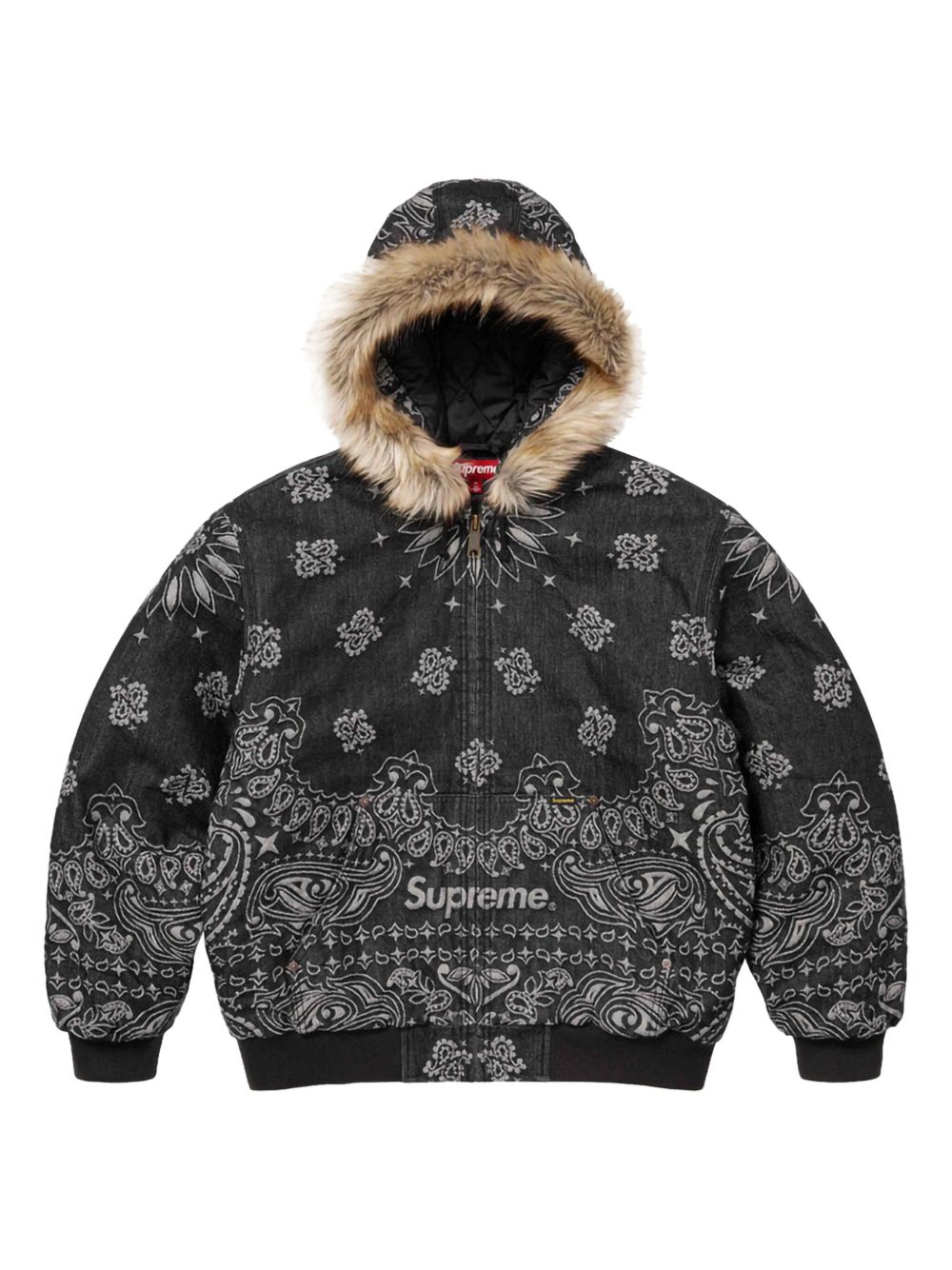 Supreme バンダナジャカード デニムジャケット | ブラック | FARFETCH JP