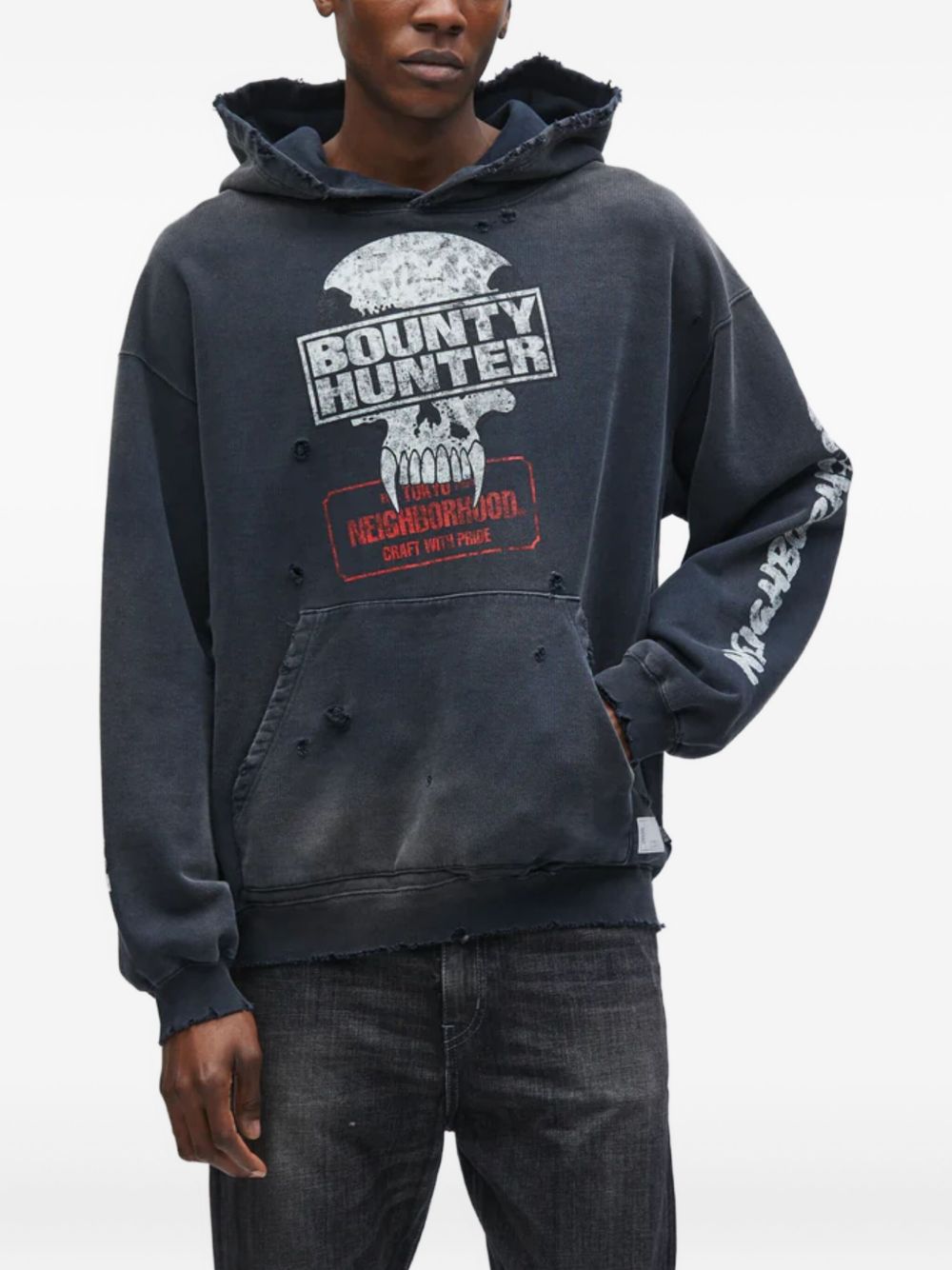 Neighborhood x Bounty Hunter graphic-print Hoodie | Black | FARFETCH