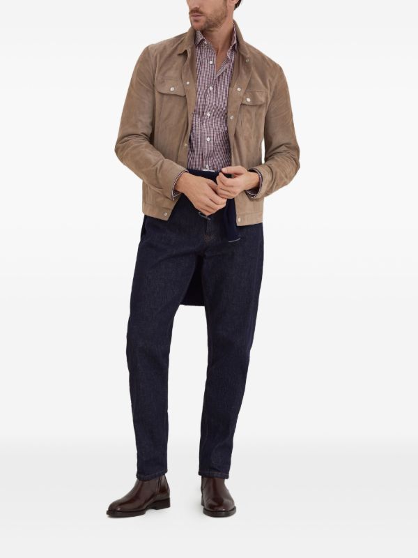 Brunello Cucinelli レザージャケット | ブラウン | FARFETCH JP