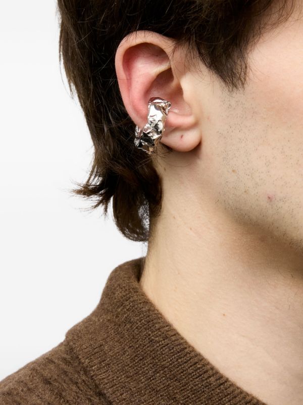 MM6 Maison Margiela スカルプチャー イヤーカフ | シルバートーン