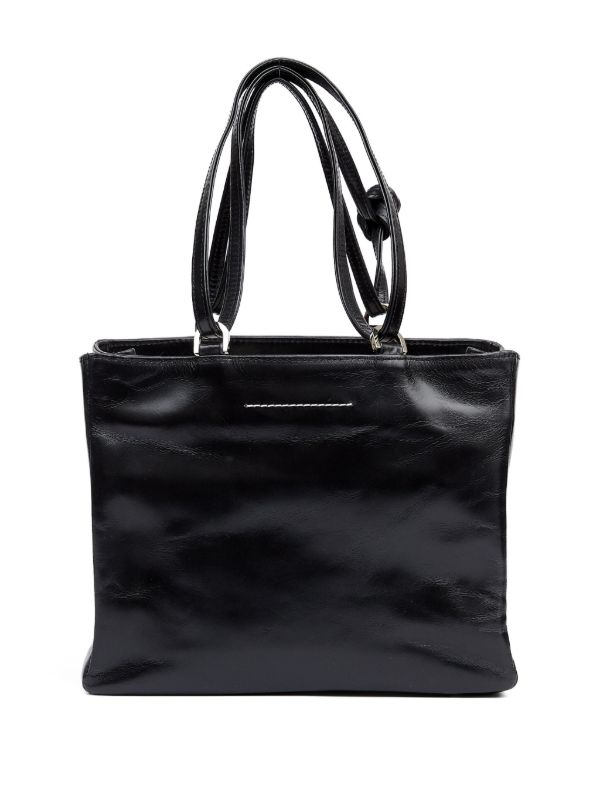 MM6 Maison Margiela レザー トートバッグ | ブラック | FARFETCH JP