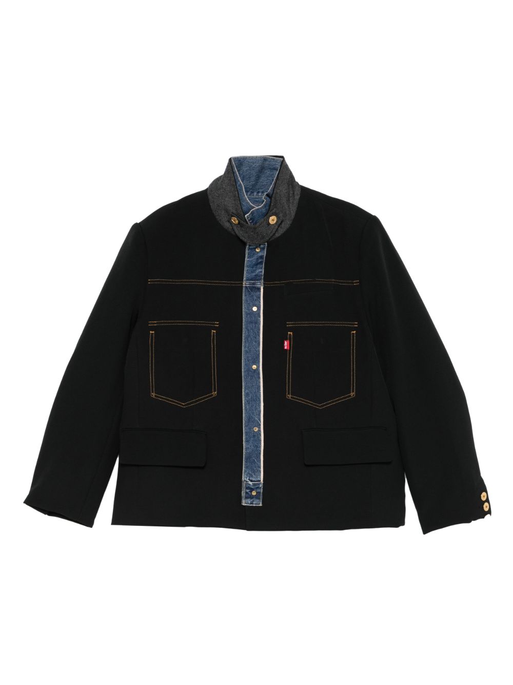 Sacai デニムジャケット | ブラック | FARFETCH JP