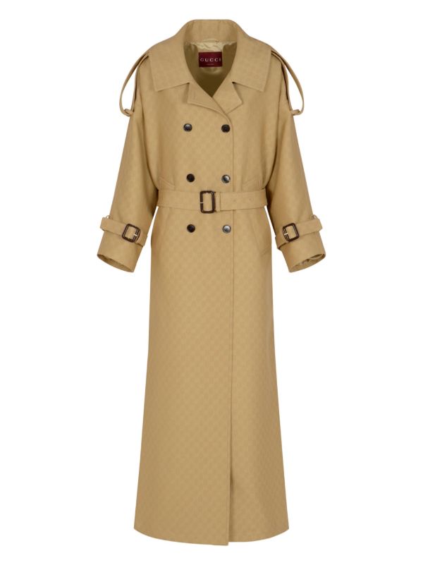 Gucci ダブルトレンチコート | ブラウン | FARFETCH JP
