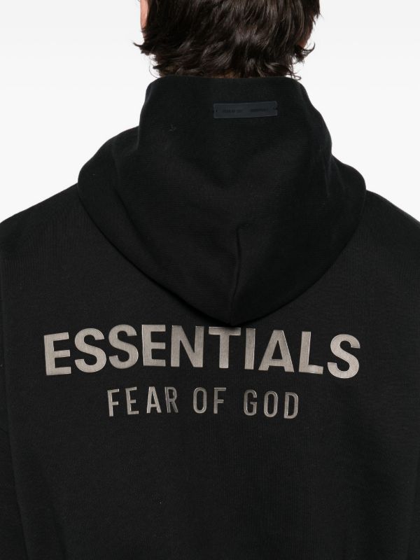 FEAR OF GOD ESSENTIALS Classic Fleece zip-up Hoodie | Black | FARFETCH