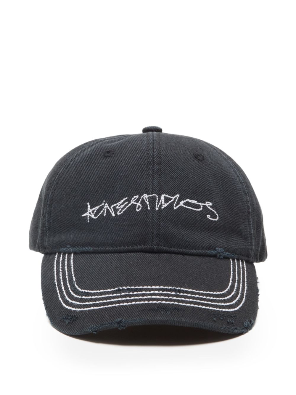 Acne Studios ダメージ キャップ | ブラック | FARFETCH JP