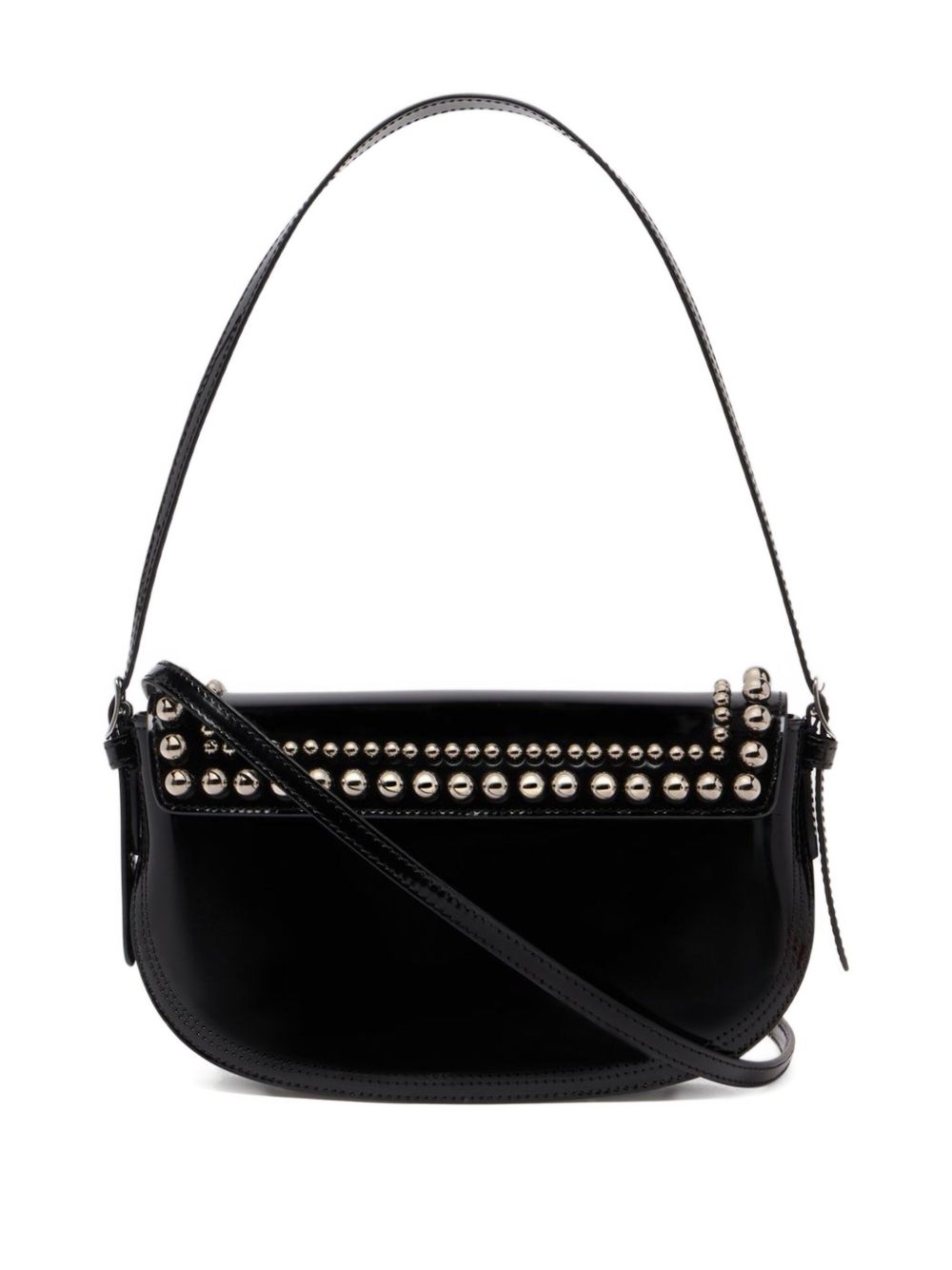 Bally Small Beckett Studded Leather Shoulder Bag | Black | FARFETCH