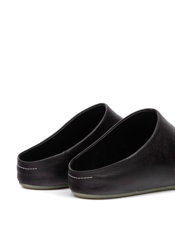 MM6 Maison Margiela square-toe Slippers | Black | FARFETCH