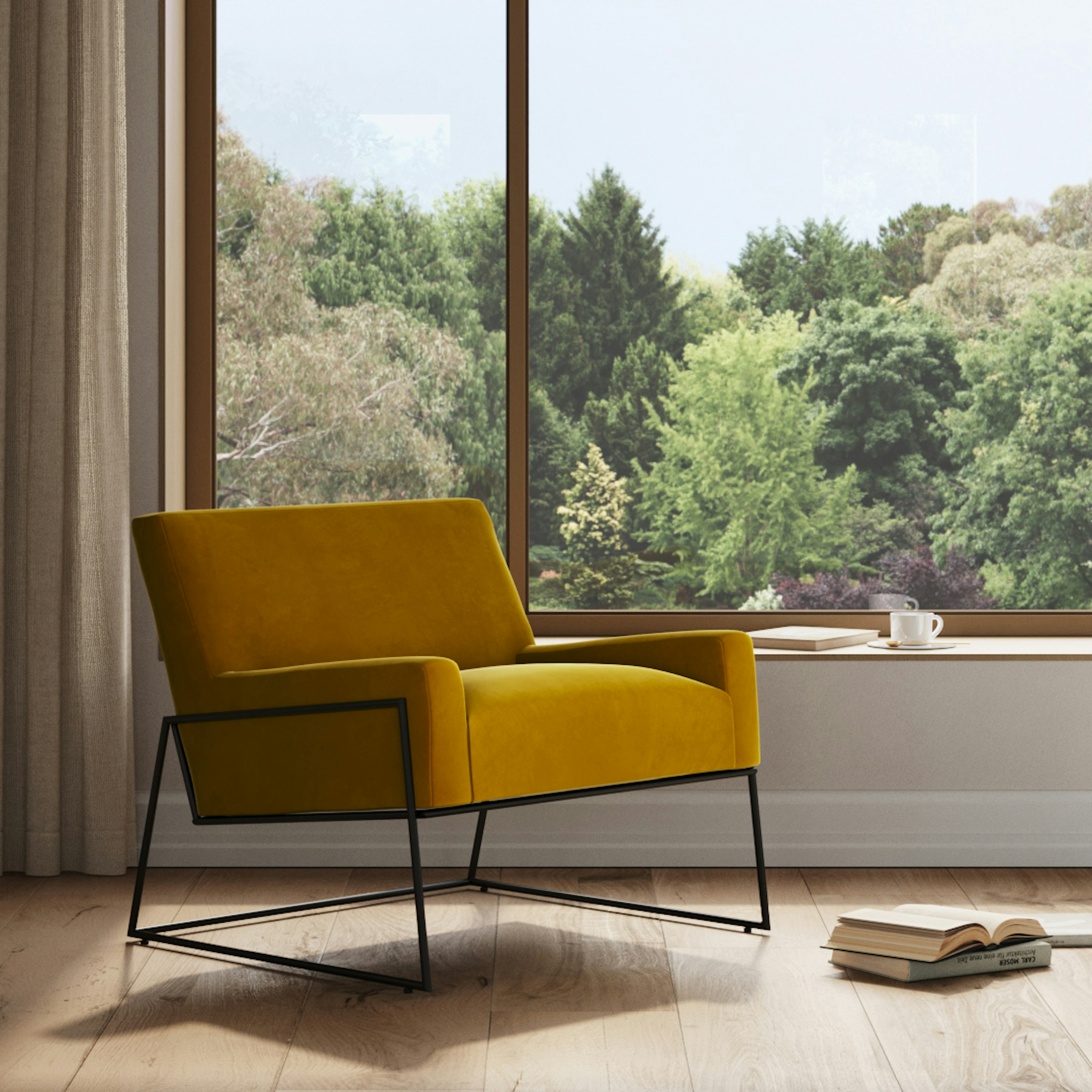 Yarrow Gold Regis Velvet Lounge Chair | Article