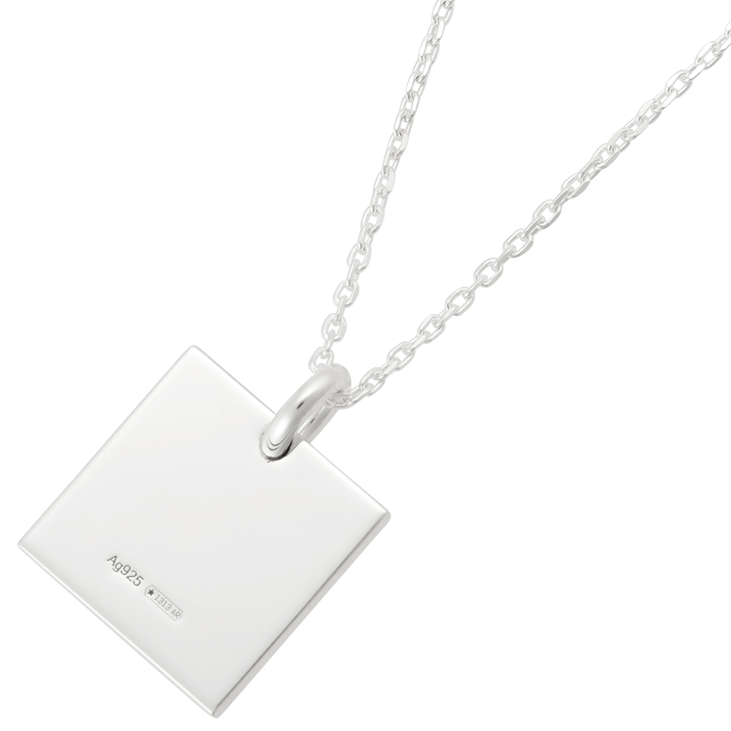 GUCCI グッチ223869 シルバー四角プレートネックレス (GUCCI