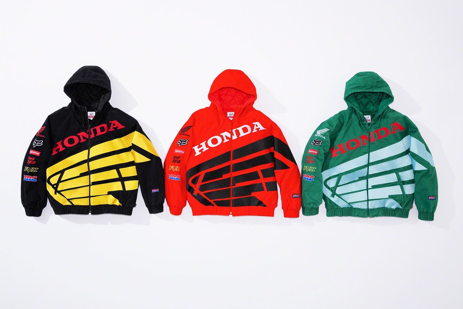 FW19 Supreme × Honda × Fox Racing Puffy Zip Up Work Jacket