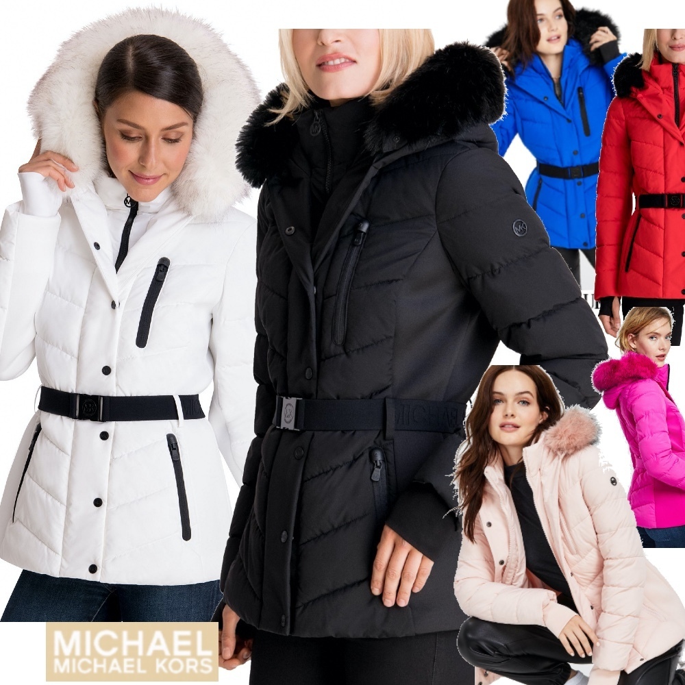 最新作セール マイケルコース ロゴベルトフード付きジャケット