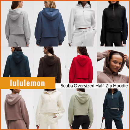 lululemon☆暖かロゴフーディ Scuba Oversized 1/2 Zip Hoodie