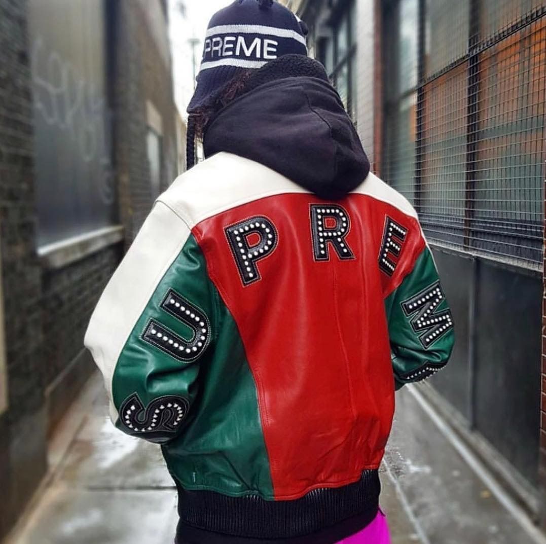 Supreme Studded Arc Logo Leather Jacket シュプリーム レザー