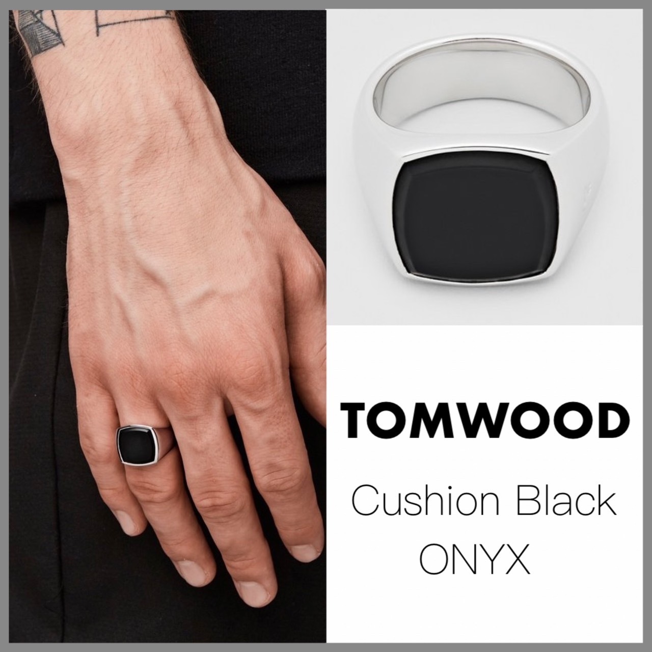 送料関税込【TOM WOOD】Cushion Black Onyx Ring オニキス (Tom Wood