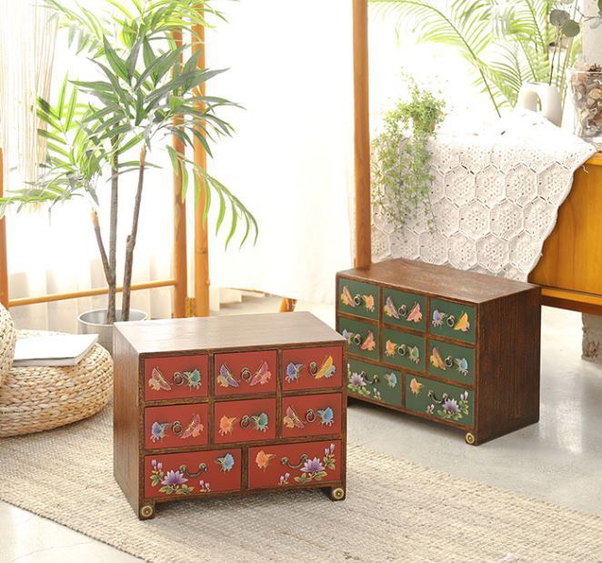 M.Gogagu☆李朝家具☆韓国アンティーク 蝶々 薬箪笥 (棚・ラック・収納
