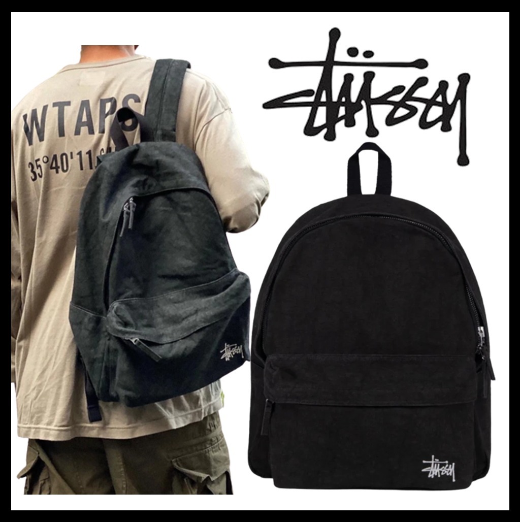 ☆送料・関税込☆Stussy☆Stussy Canvas Backpack Washed Black