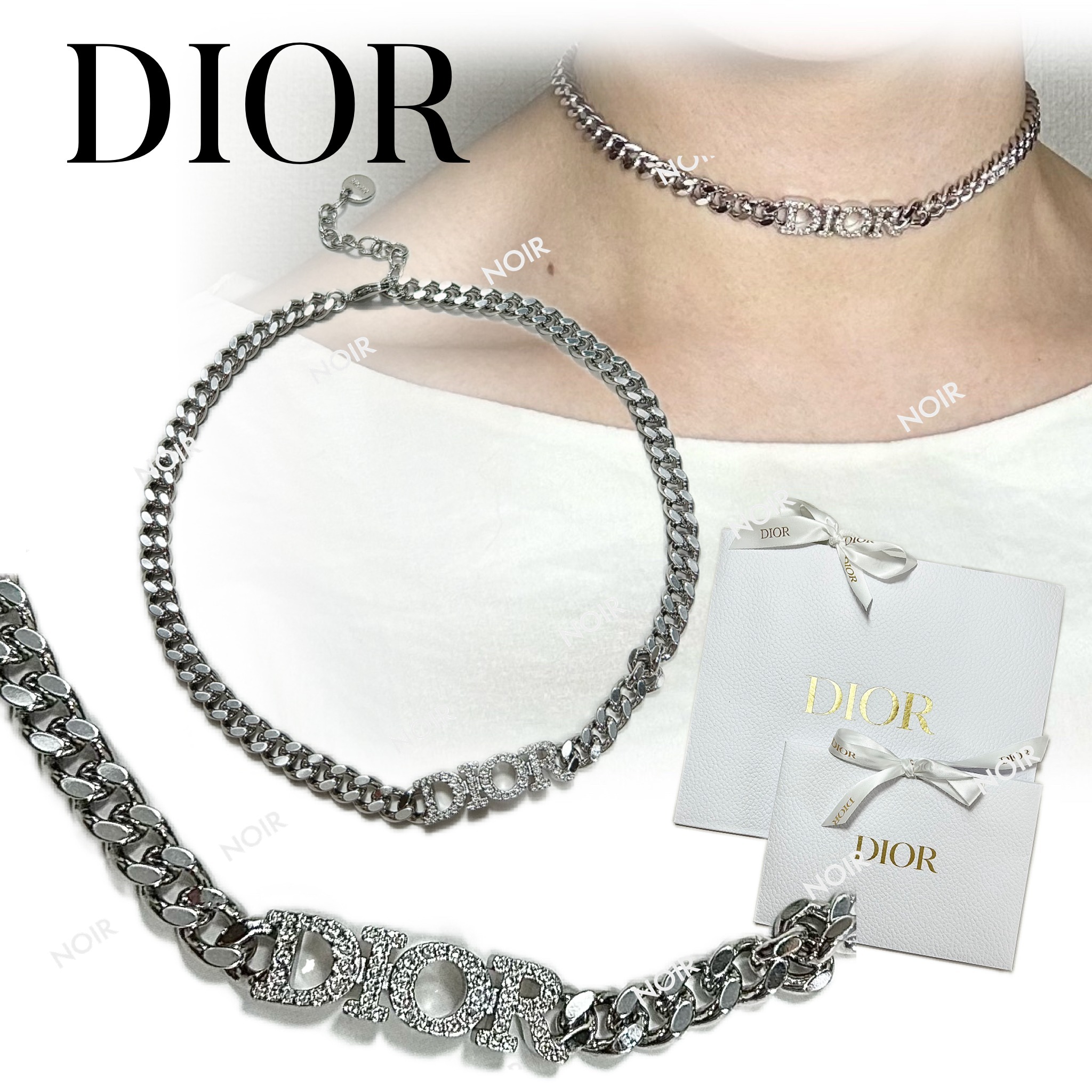 即発【DIOR】DIO(R)EVOLUTION チョーカー メタル & クリスタル (Dior