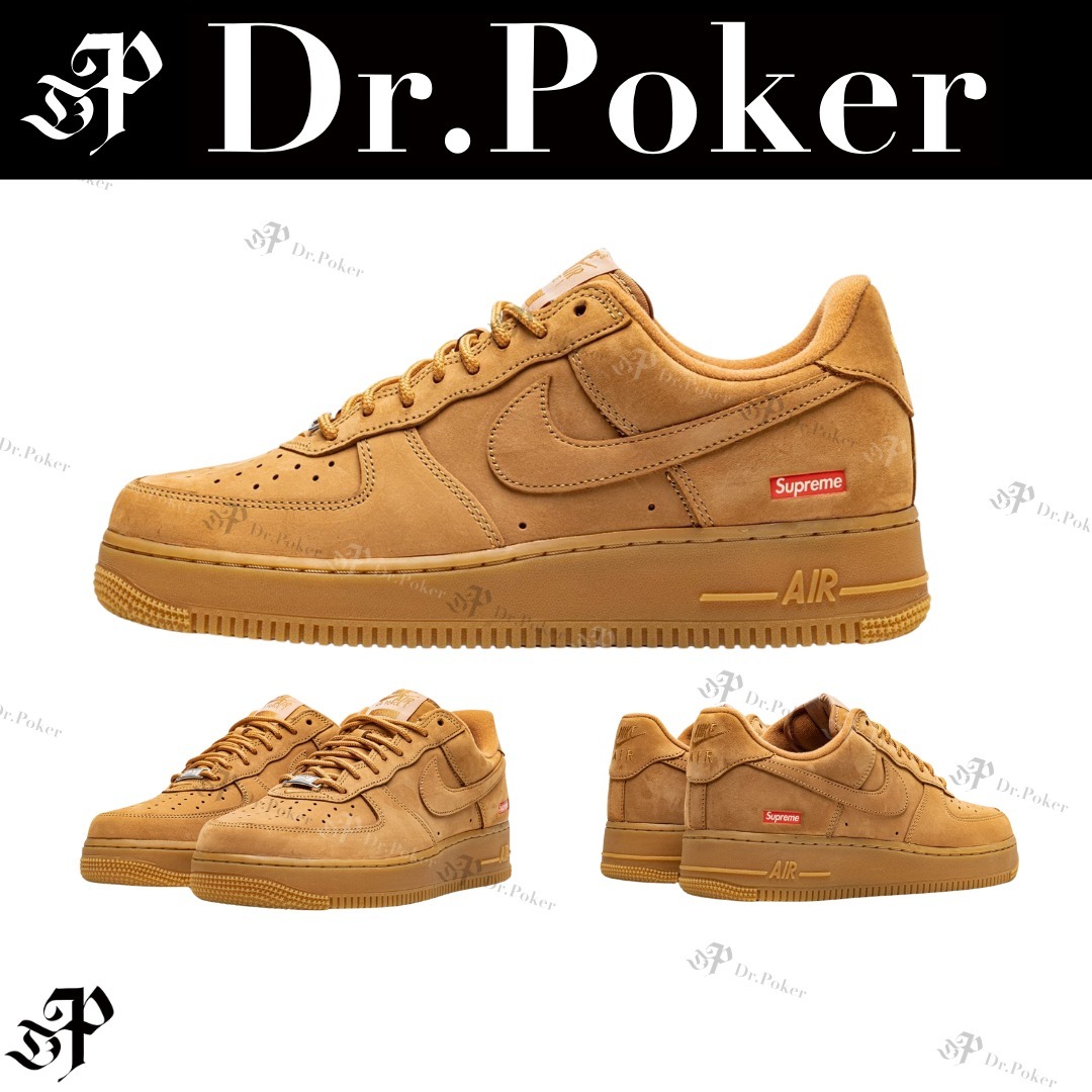 Supreme × NIKE AF1 Box Logo Air Force 1 Low ウィート 茶色 (Supreme