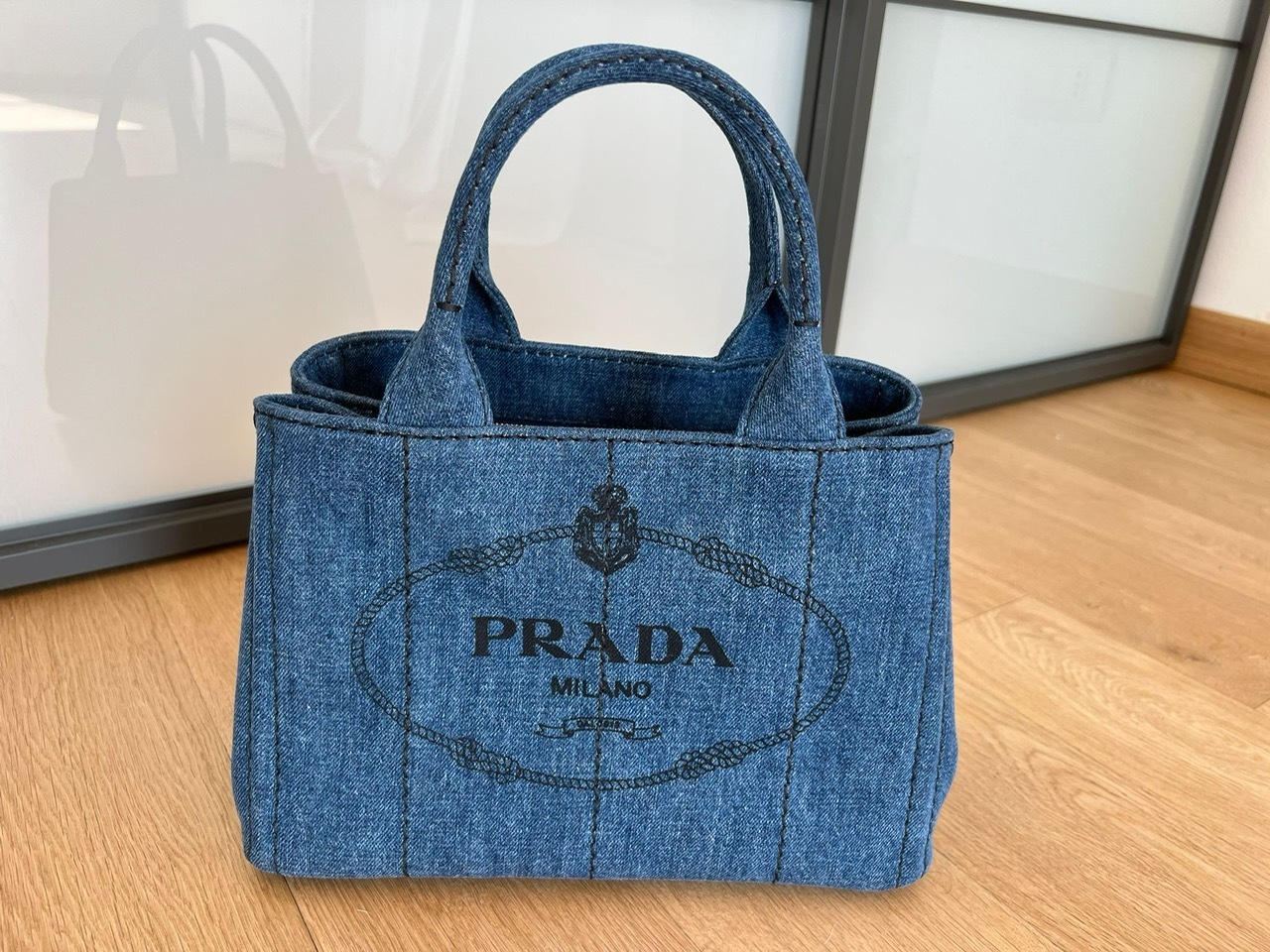 PRADA デニム ファブリック 2WAYハンドバッグ ネイビー (PRADA/トート