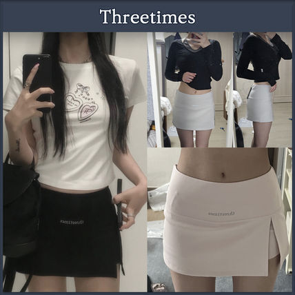 threetimes】送料・関税込☆Athletic slit skirt (threetimes/スカート