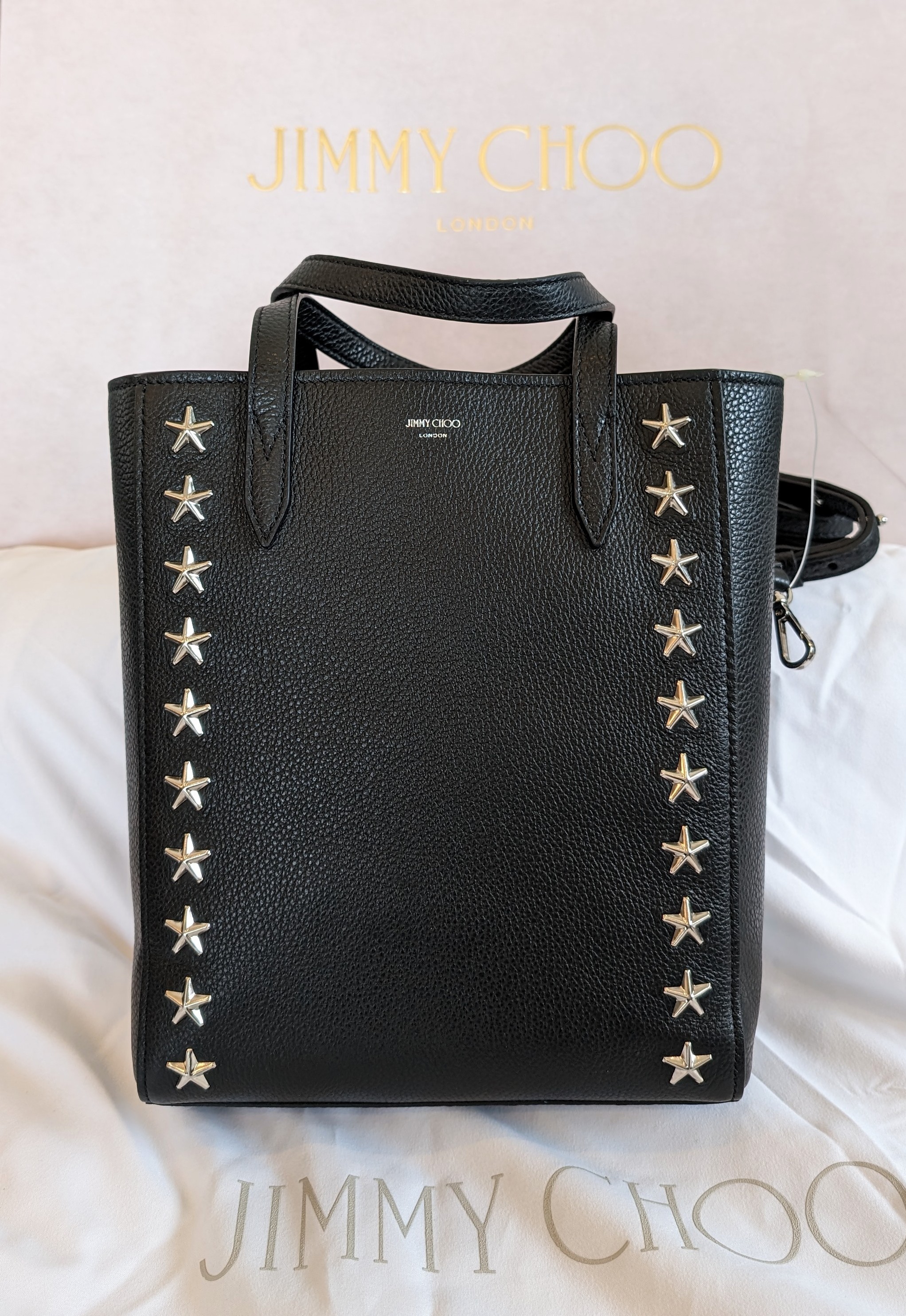 JIMMY CHOO☆人気のミニトートバッグ☆BRIA TOTE☆ブラック (Jimmy