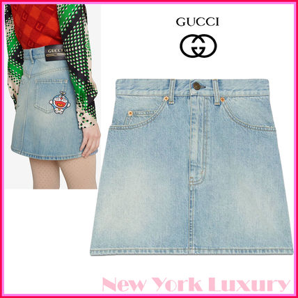 デニム GUCCI(グッチ) ミニスカート(レディース) - ブランド通販のBUYMA