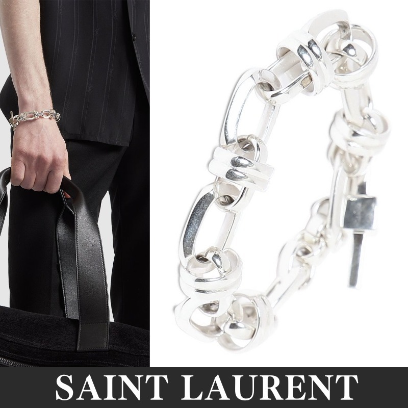 関税込】SAINT LAURENT Deco Chain メタルブレスレット (Saint Laurent