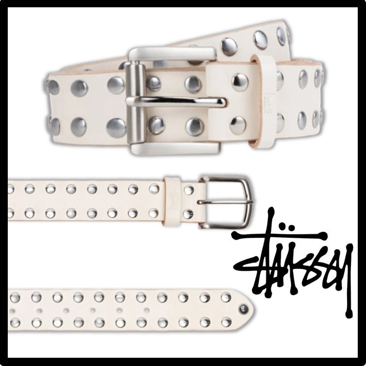 ☆送料・関税込☆Stussy☆8 Ball Studded Belt Bone☆ベルト☆ (STUSSY