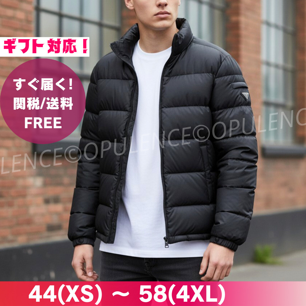 PRADA プラダ 大人気 ロゴ メンズ ダウン ジャケット SGY091 黒 (PRADA