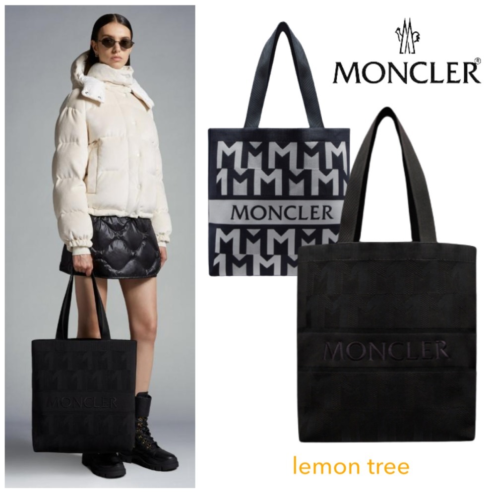 MONCLER】Monogram トートバッグ モノグラム柄 ニット ロゴ (MONCLER
