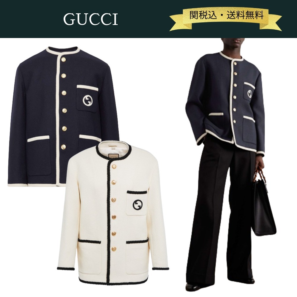 関税・送料込】Gucci 入手困難！刺繍入りツイードジャケット (GUCCI