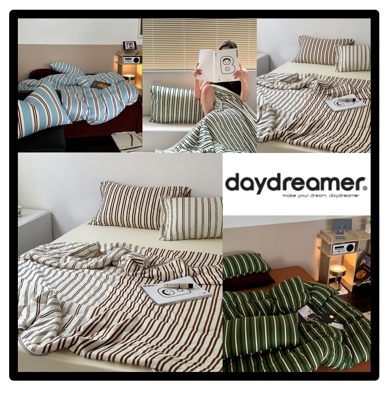 関税込☆daydreamer☆シンプル ストライプ ベッド シーツ カバー