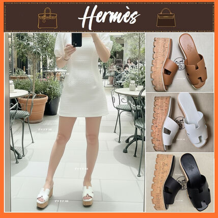 ブラウン（茶色）系 HERMES(エルメス) サンダル・ミュール(レディース
