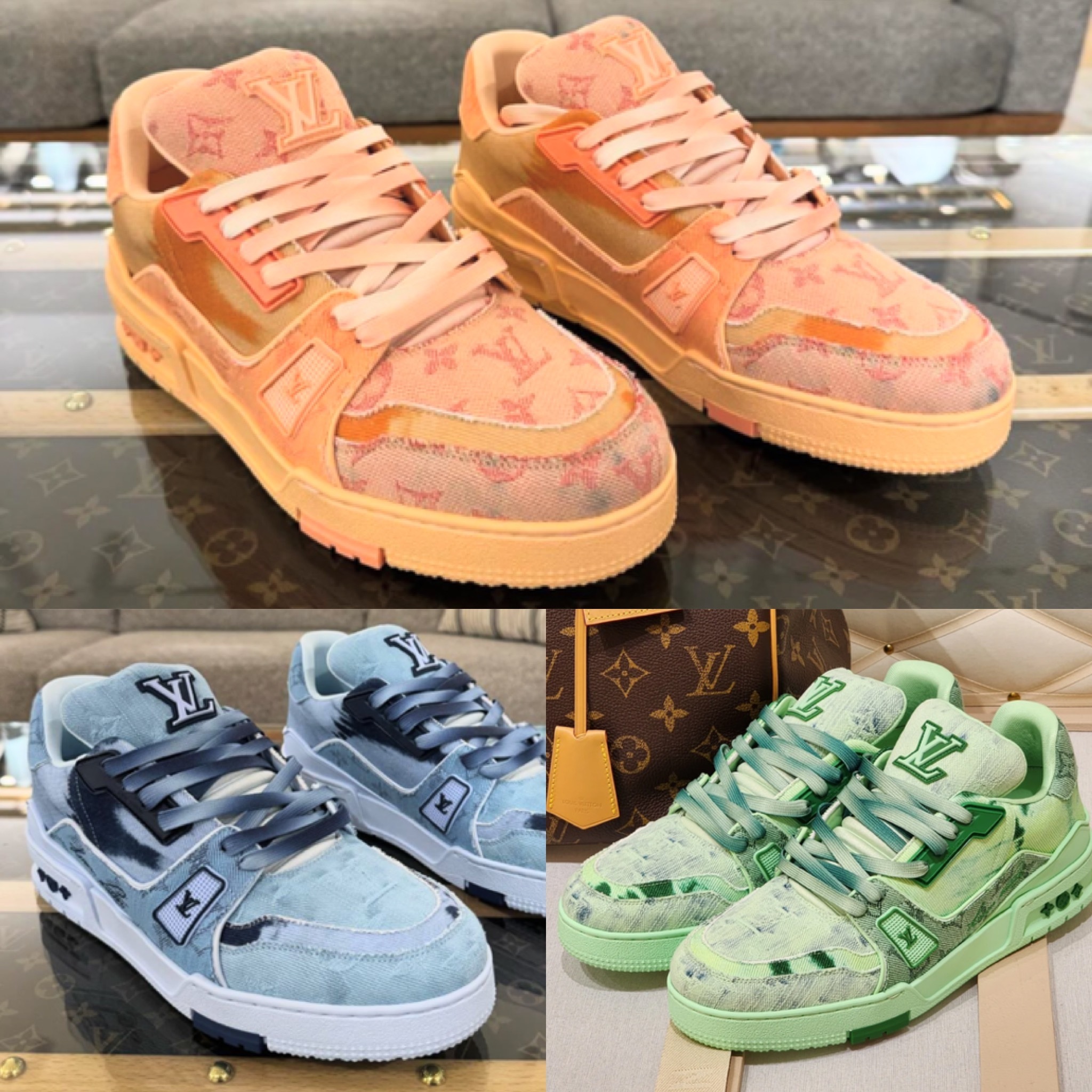 ブリーチ加工がお洒落☆】ルイヴィトン スニーカー デニム (Louis