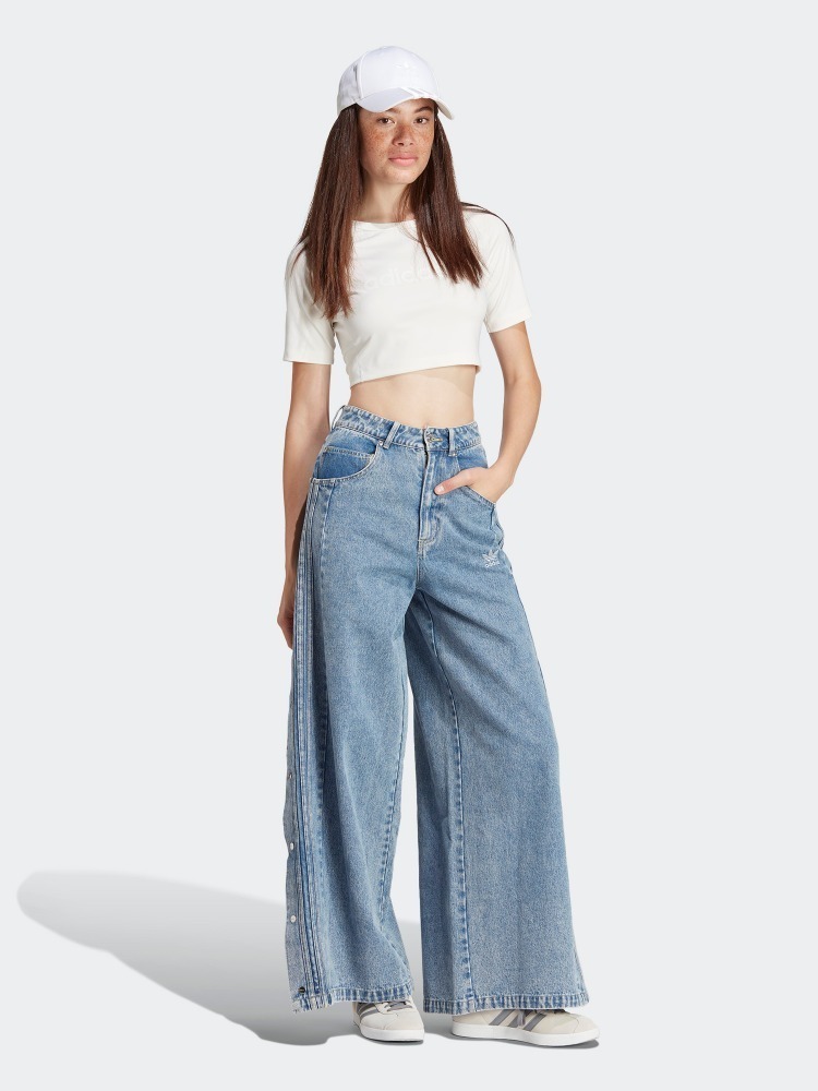 大人気 ☆ADIDAS☆ DENIM BLUE ADIBREAK ジーンズ ワイドパンツ