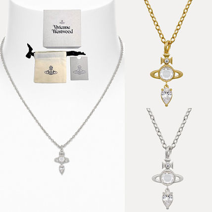 ☆vivienne westwood☆ドロップ ロゴ クリスタル ネックレス (Vivienne