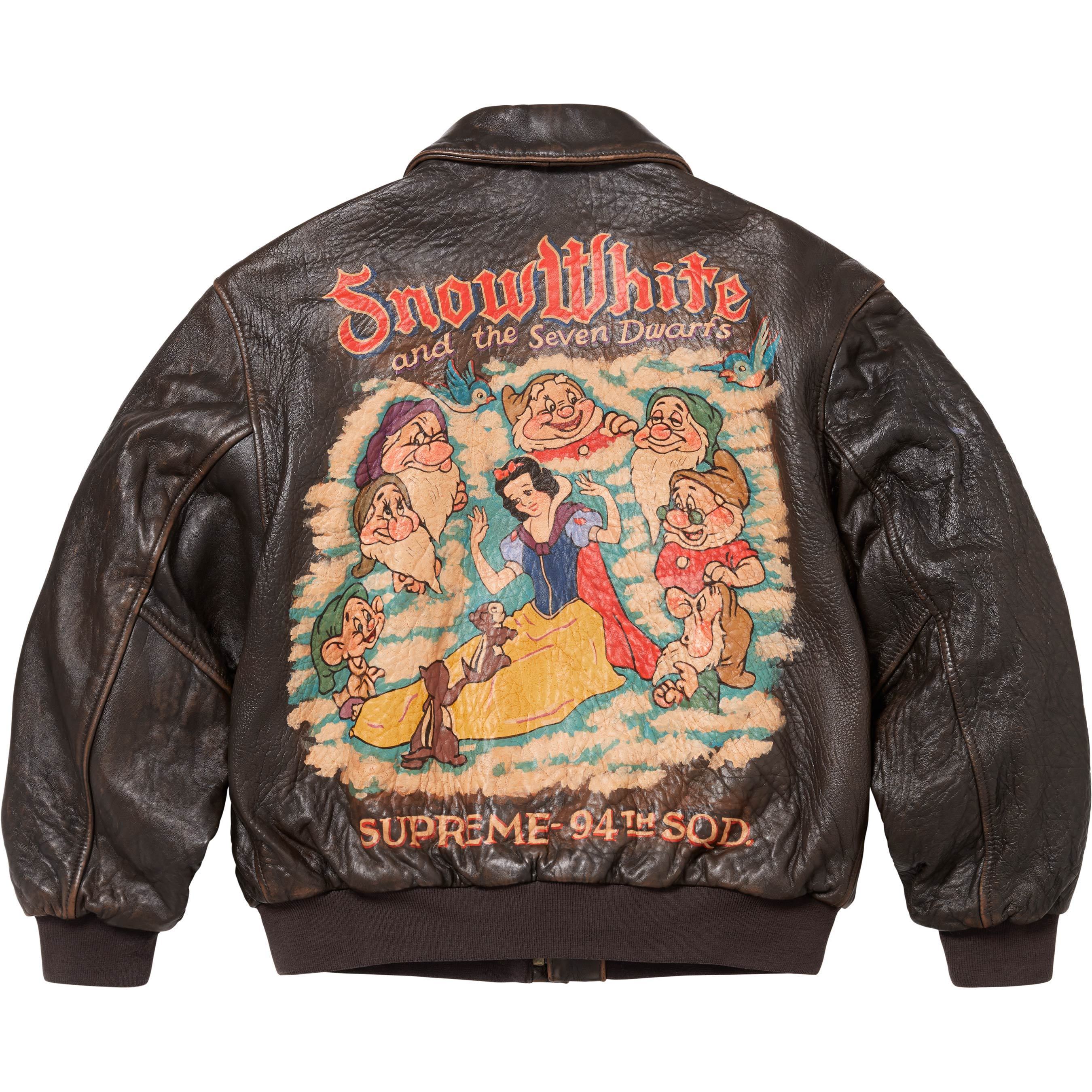 Supreme Schott Snow White Hand-Painted Leather A2 Jacket (Supreme